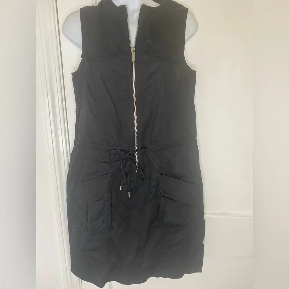 Michael Kors Black Dress with Silver Zipper Accents & Pockets